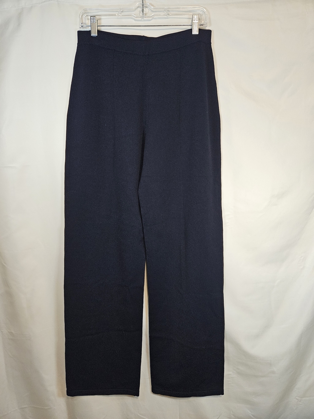 St. John Navy Straight-Leg Knit Pants